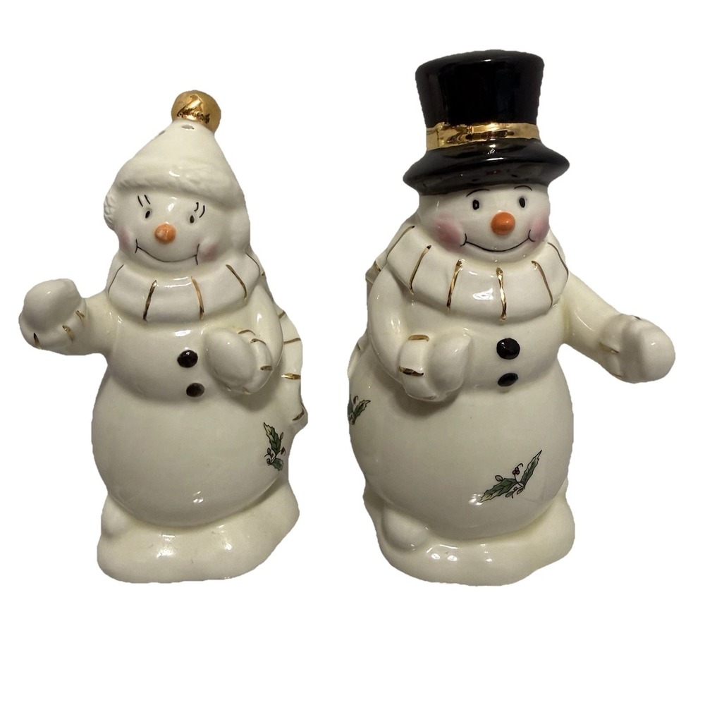 Charming Snowman Salt & Pepper Shaker Set – Home for the Holidays 4.5" H  VTG